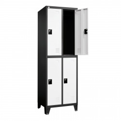 LOCKER ARMABLE 2 CUERPOS 4 MEDIAS PUERTAS GO-A4MP-BC